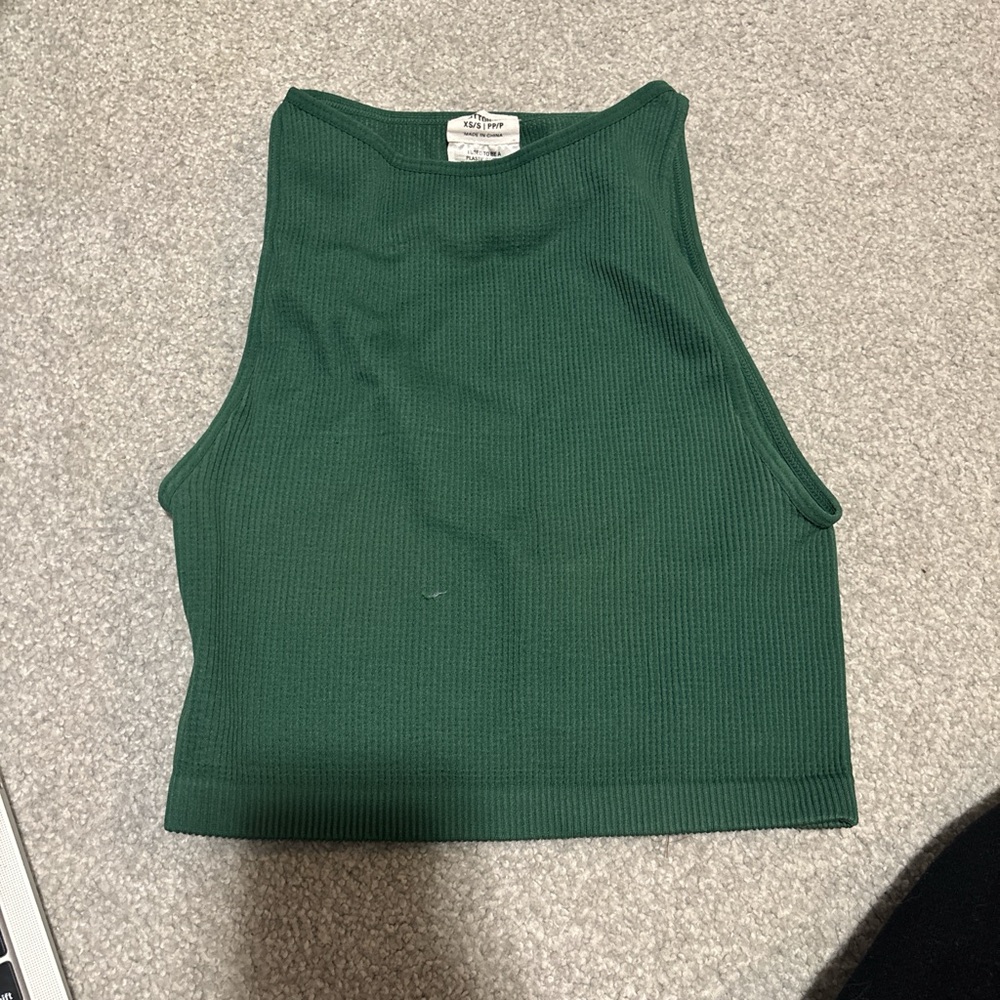 Cotton On Green Fitted Crop Tank Top